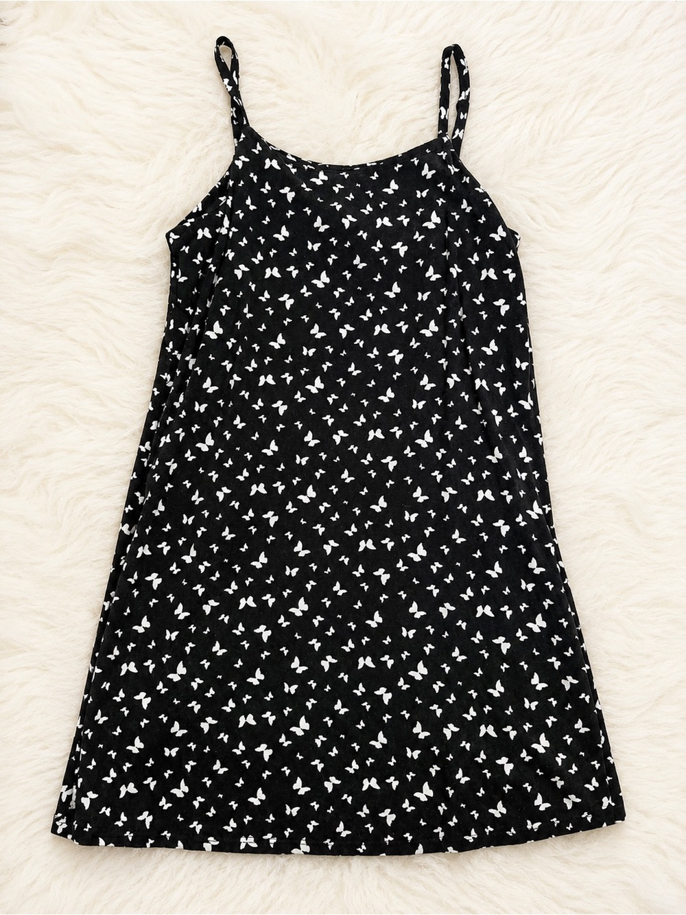 Girls' Black Butterfly Print Slip Dress art class